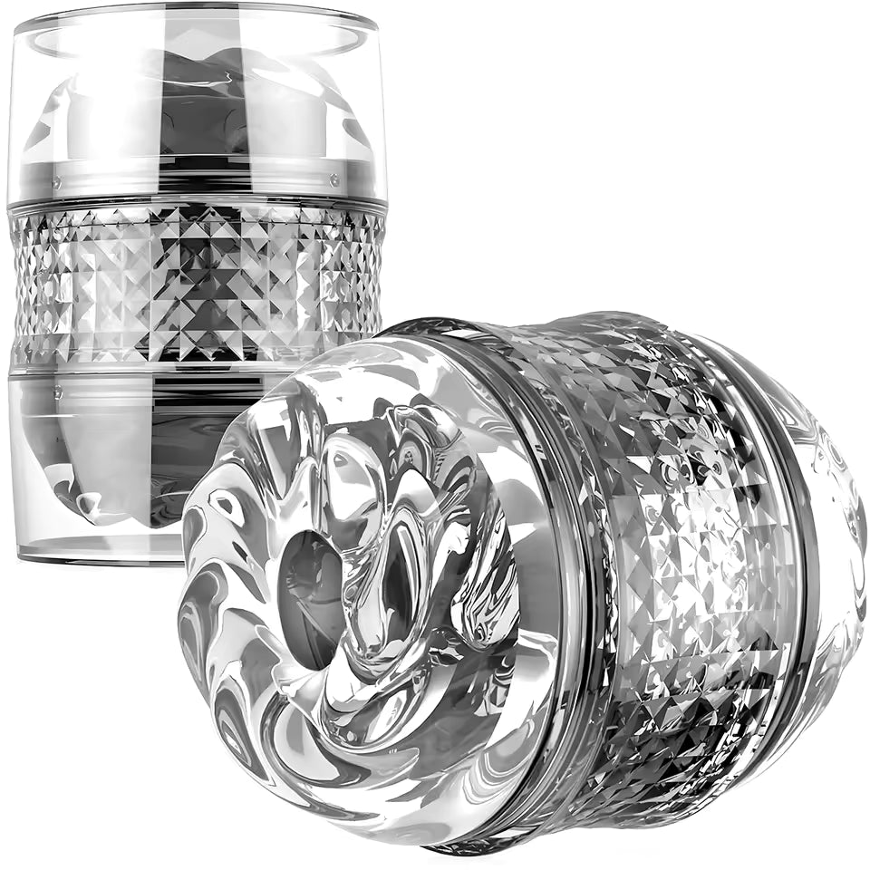 Double-Headed Transparent Masturbator Cup - Realistic Pocket Pussy for Men