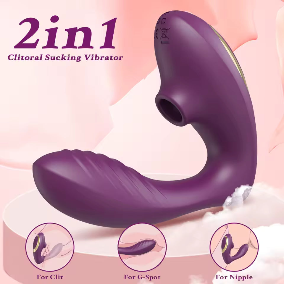 Powerful Clitoris Vacuum Vibrator - G-Spot Dildo & Nipple Sucker