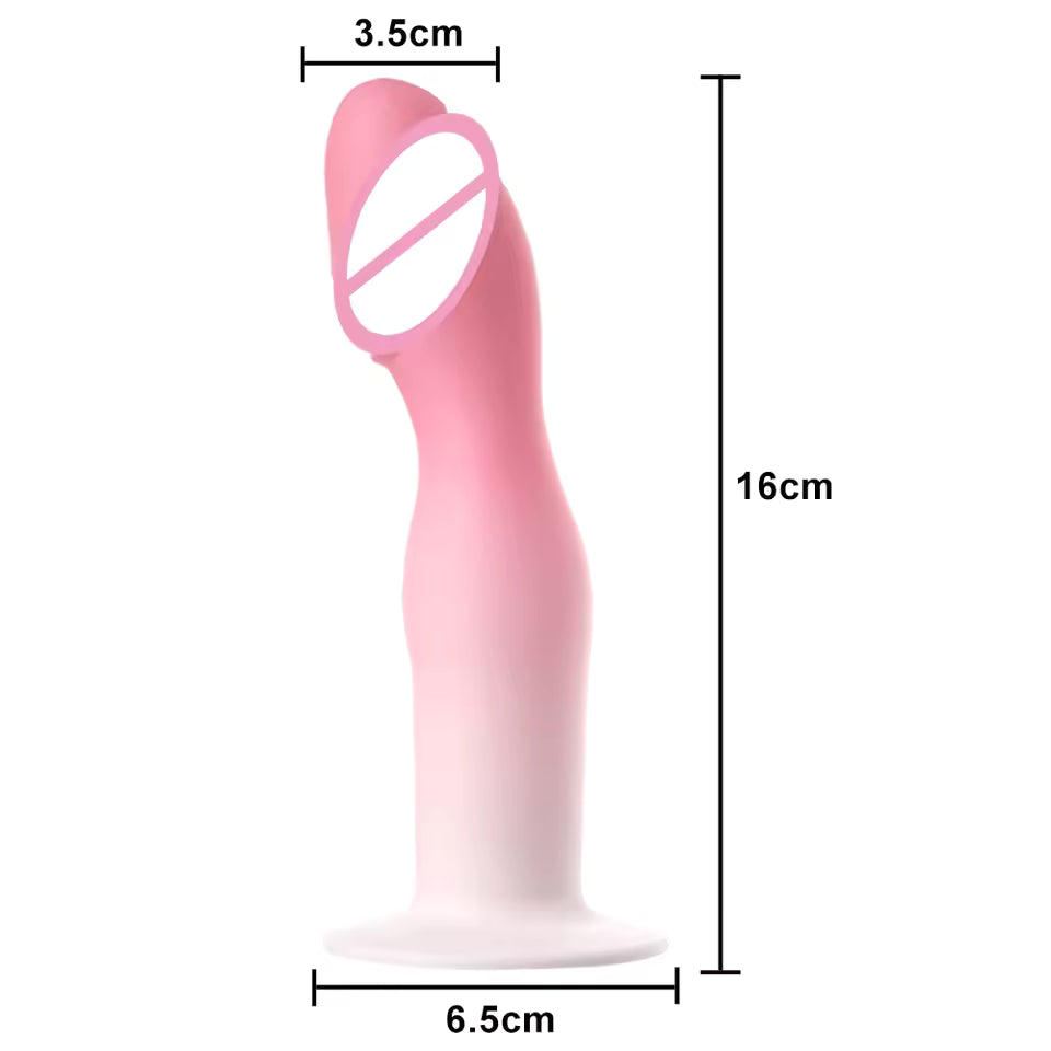 Flexible Silicone Dildo with Suction Cup - Vaginal & Anal Plug Massager