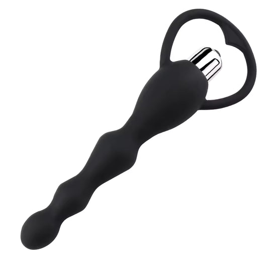 Powerful Anal Beads Vibrator - Soft Silicone Butt Plug for Couples