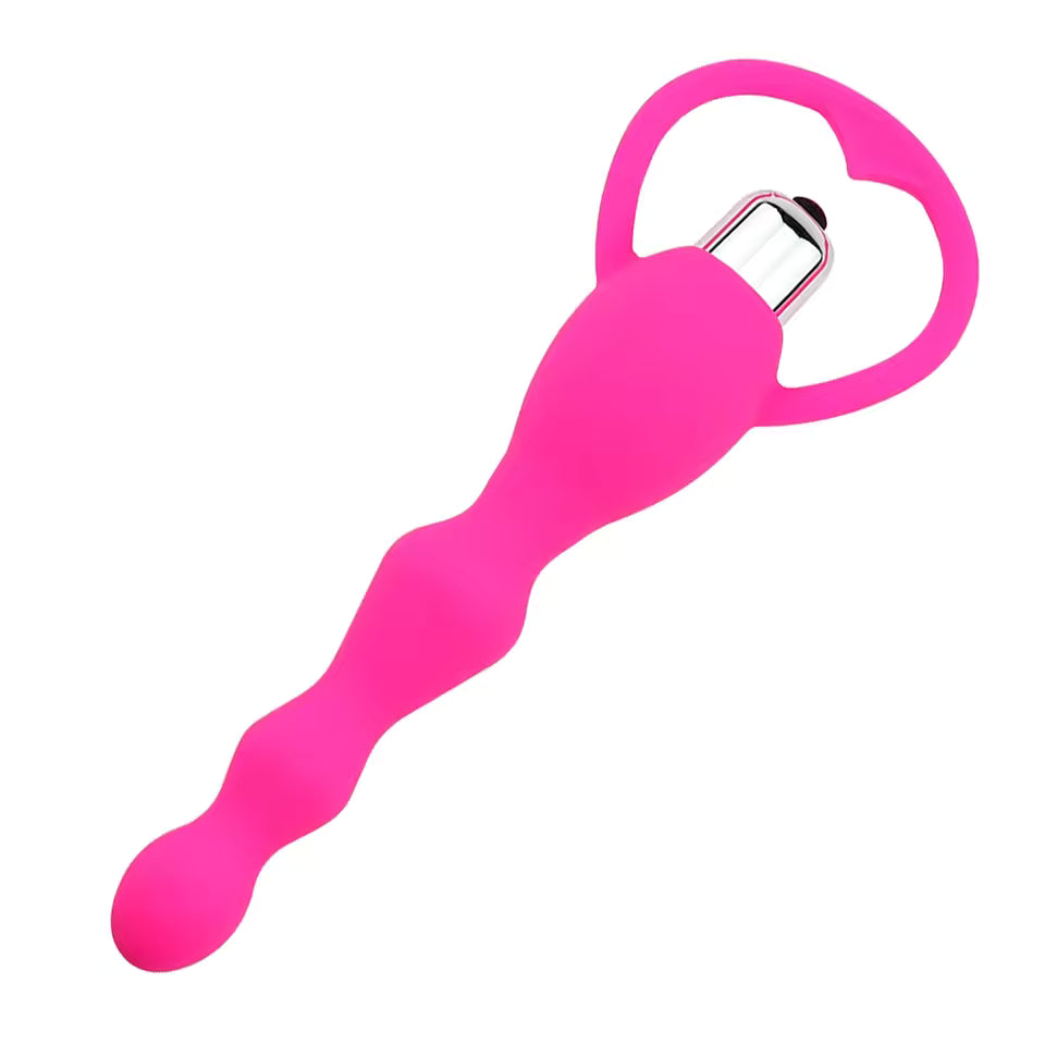 Powerful Anal Beads Vibrator - Soft Silicone Butt Plug for Couples