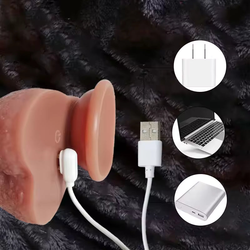 Powerful Telescopic Vibrating Dildo with Intelligent Heating