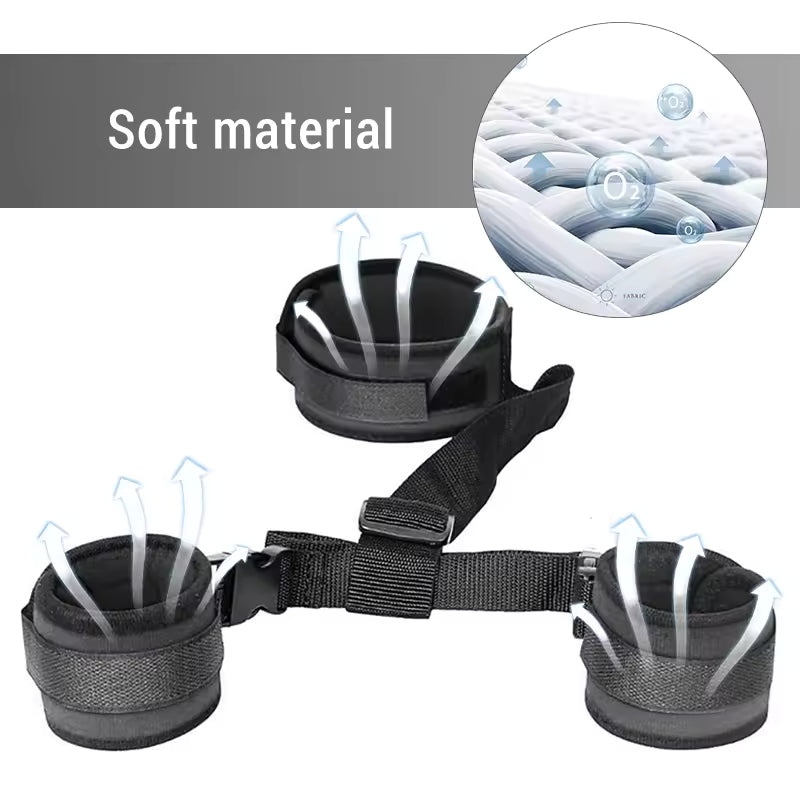 Plush Bondage Collar and Cuffs Set - Behind-the-Back Restraint Straps