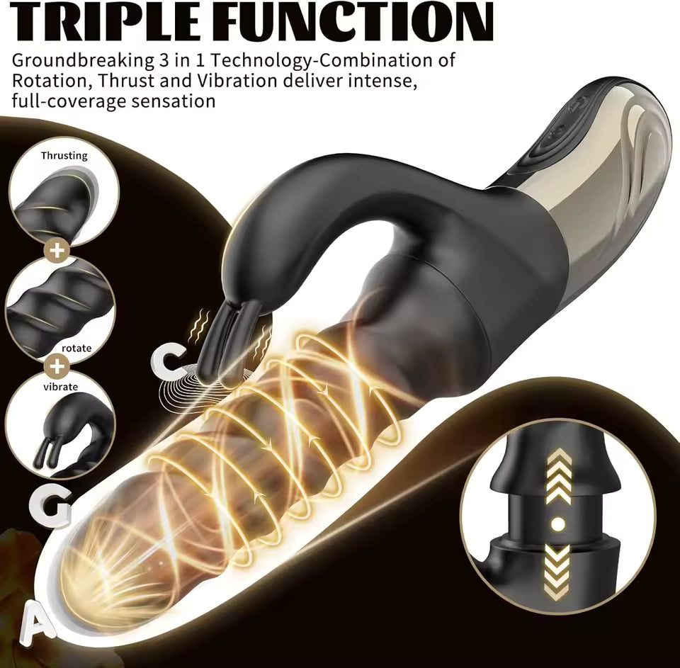 KUSHOR Powerful Thrusting G-Spot Rabbit Vibrator with 360° Swirl