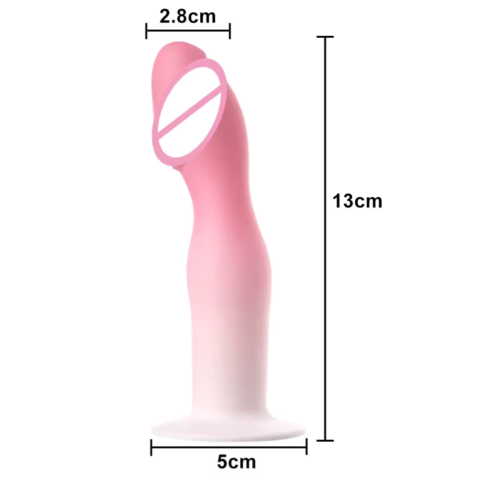 Flexible Silicone Dildo with Suction Cup - Vaginal & Anal Plug Massager