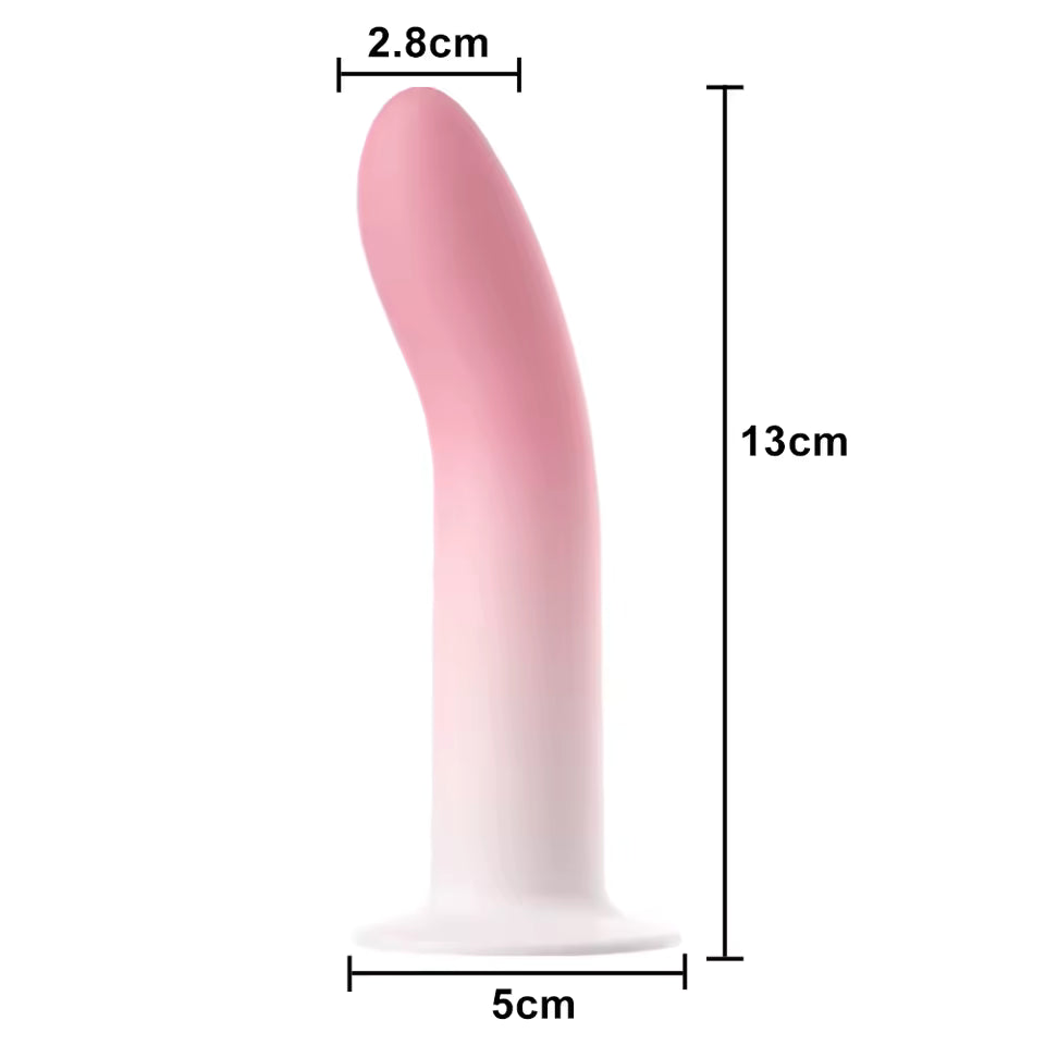 Flexible Silicone Dildo with Suction Cup - Vaginal & Anal Plug Massager