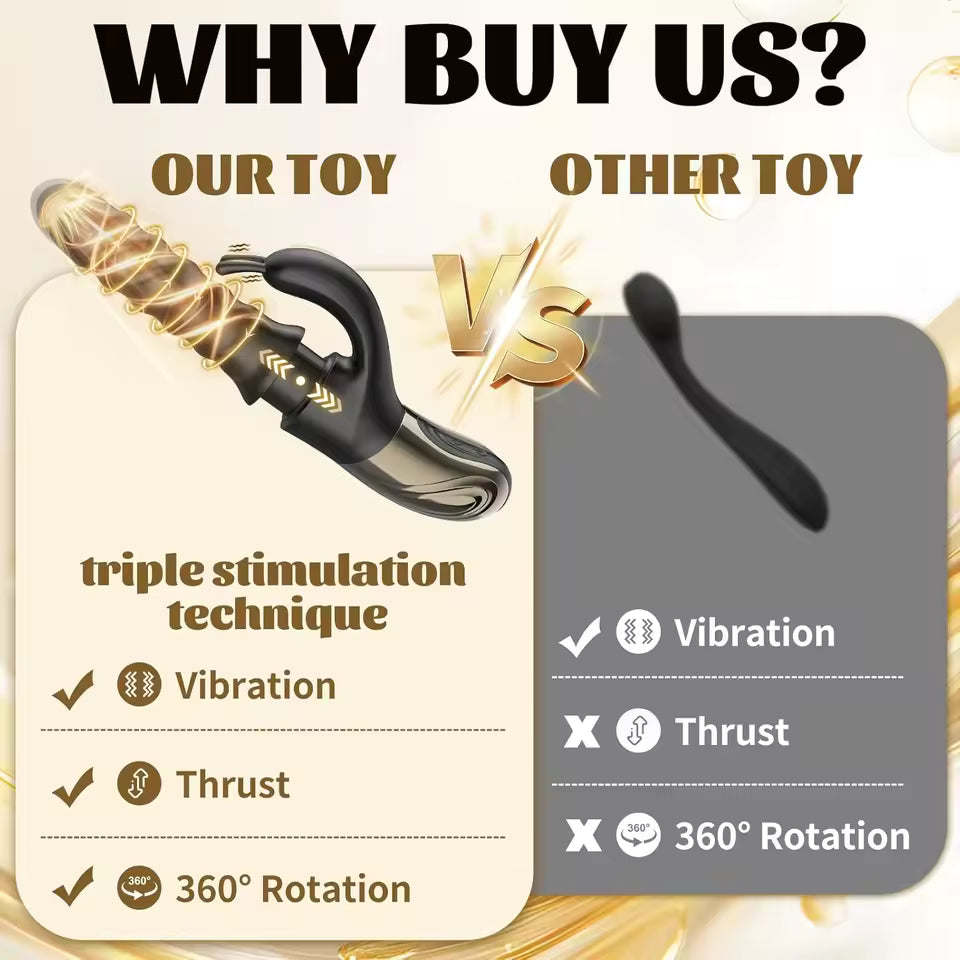 KUSHOR Powerful Thrusting G-Spot Rabbit Vibrator with 360° Swirl