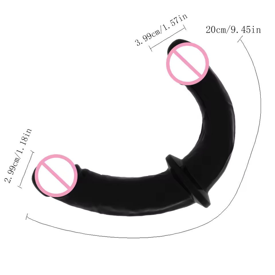 Long Double-Ended Dildo with Adjustable Strap-On Harness