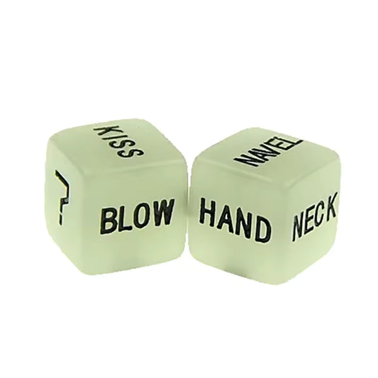 2PCS Fluorescent Sexy Dice - 6-Sided Glow Entertainment Game for Adults