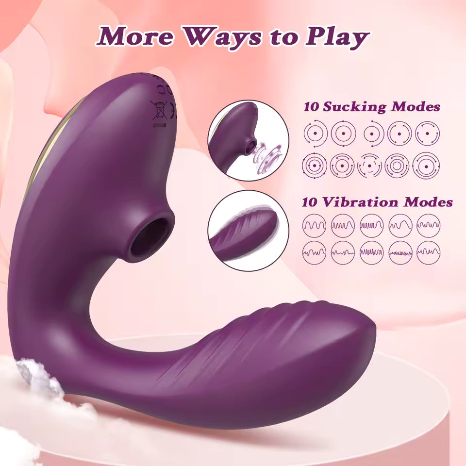 Powerful Clitoris Vacuum Vibrator - G-Spot Dildo & Nipple Sucker