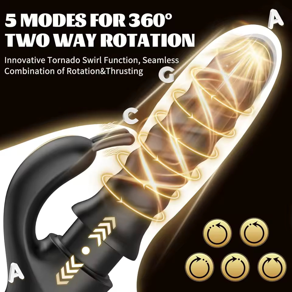 KUSHOR Powerful Thrusting G-Spot Rabbit Vibrator with 360° Swirl