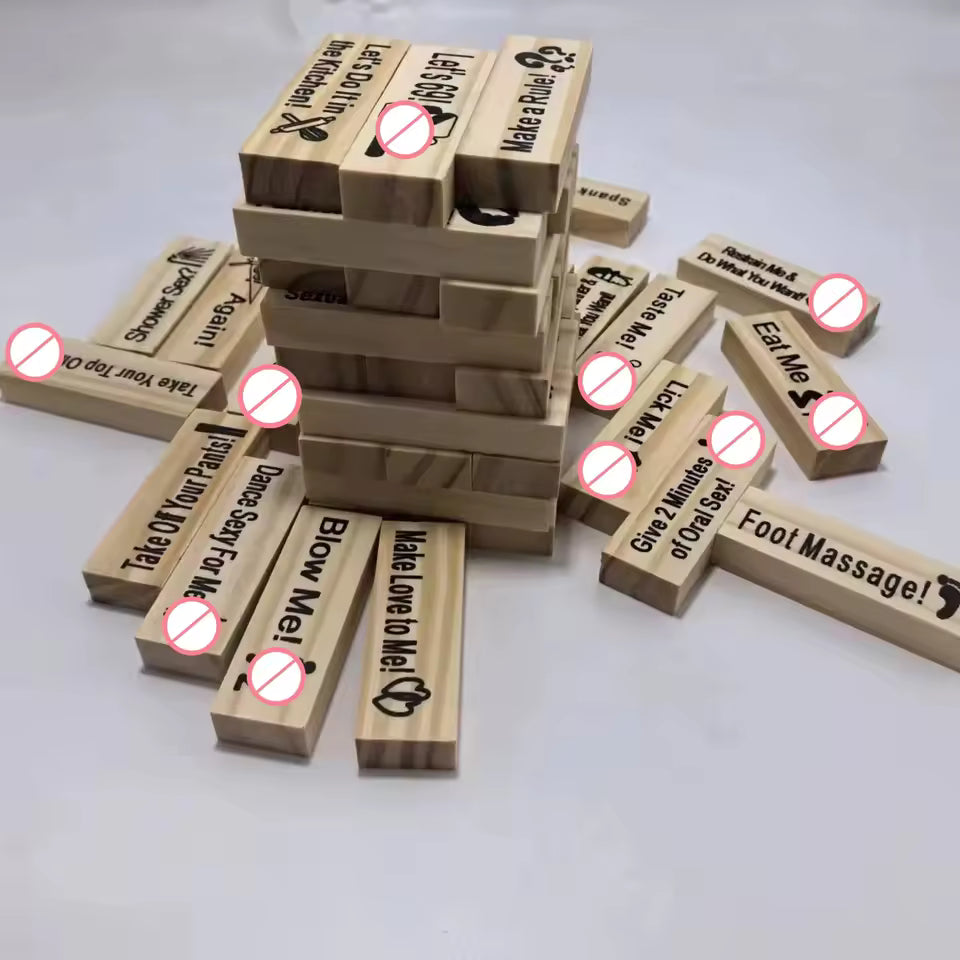 Romantic Stacking Blocks - 48PCS Adult Party Tower Game