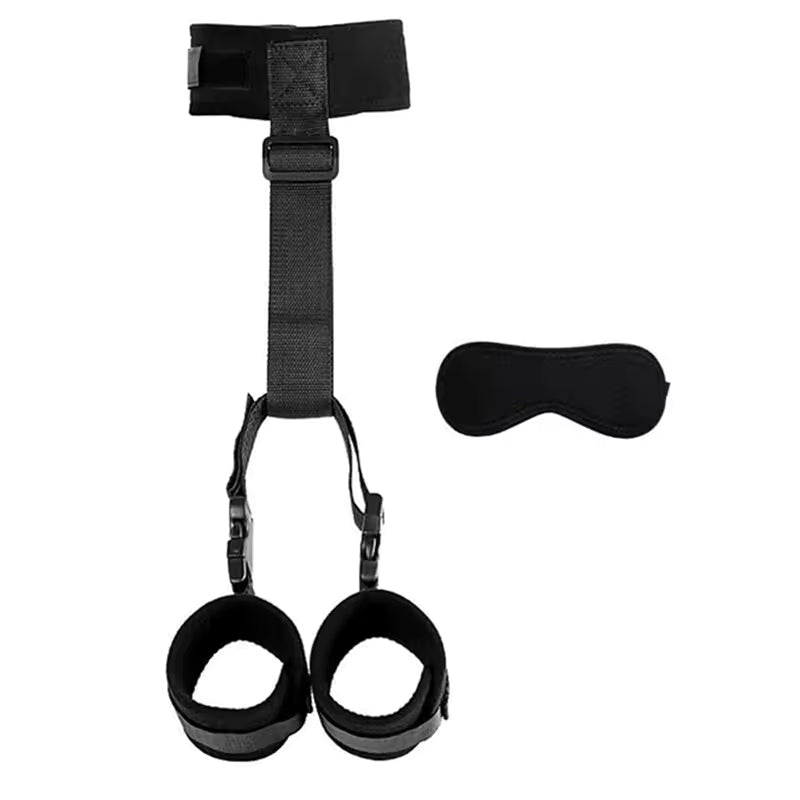 Plush Bondage Collar and Cuffs Set - Behind-the-Back Restraint Straps