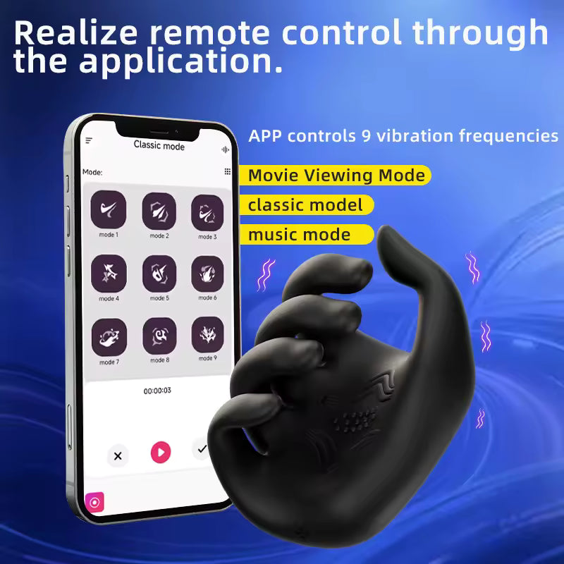 Finger-Shaped Male Masturbator Vibrator - 10-Speed Couples Stimulation Toy