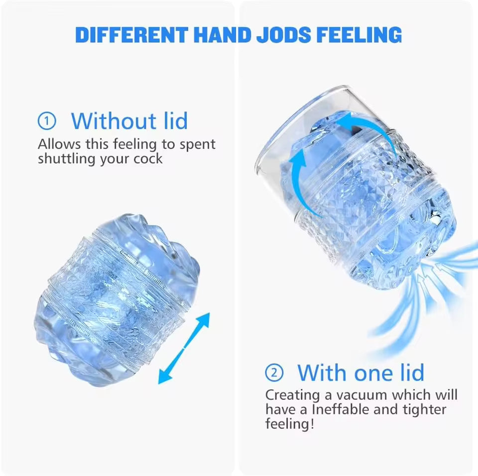 Double-Headed Transparent Masturbator Cup - Realistic Pocket Pussy for Men