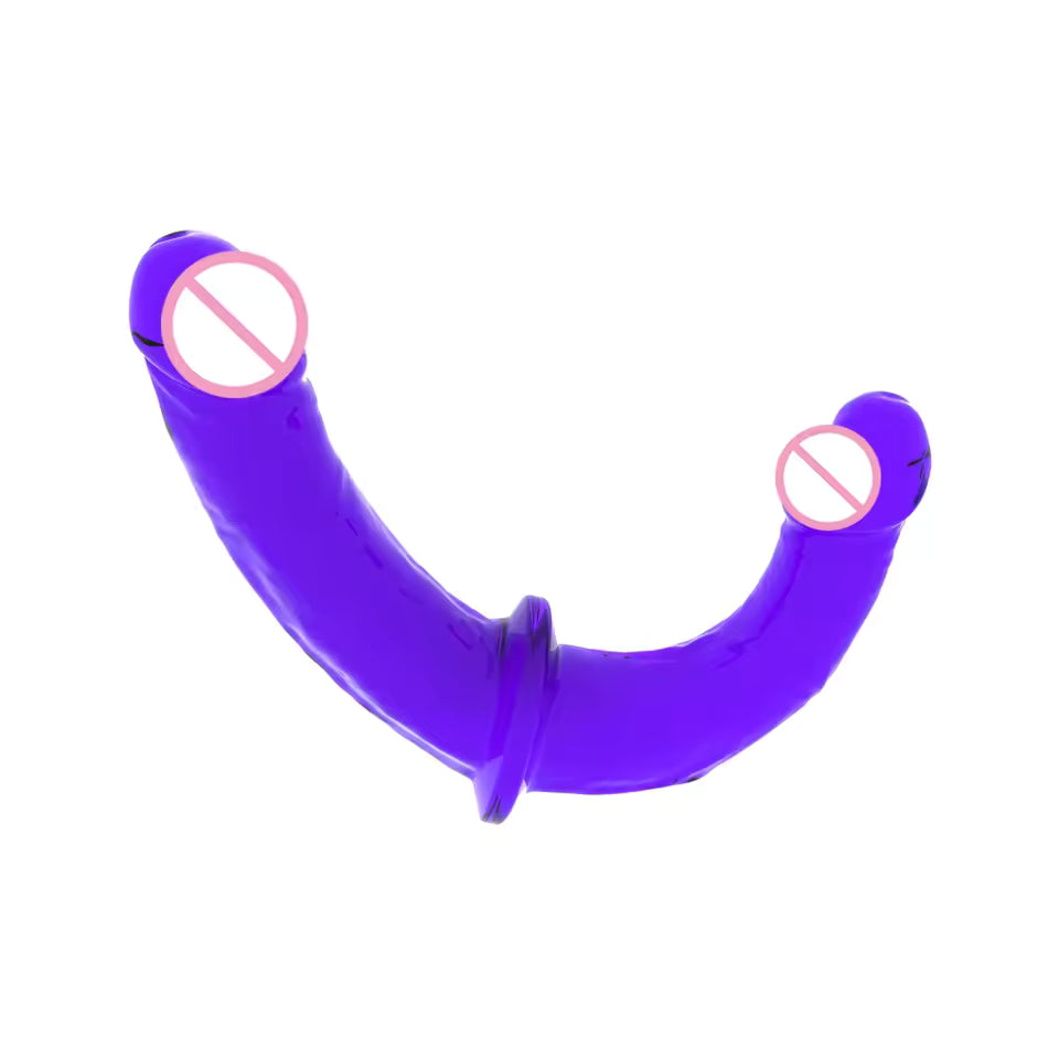 Long Double-Ended Dildo with Adjustable Strap-On Harness