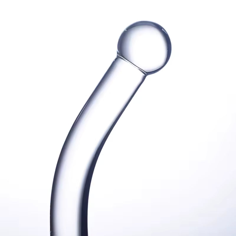 Crystal White Pyrex Glass Dildo - Textured G-Spot & Anal Massager