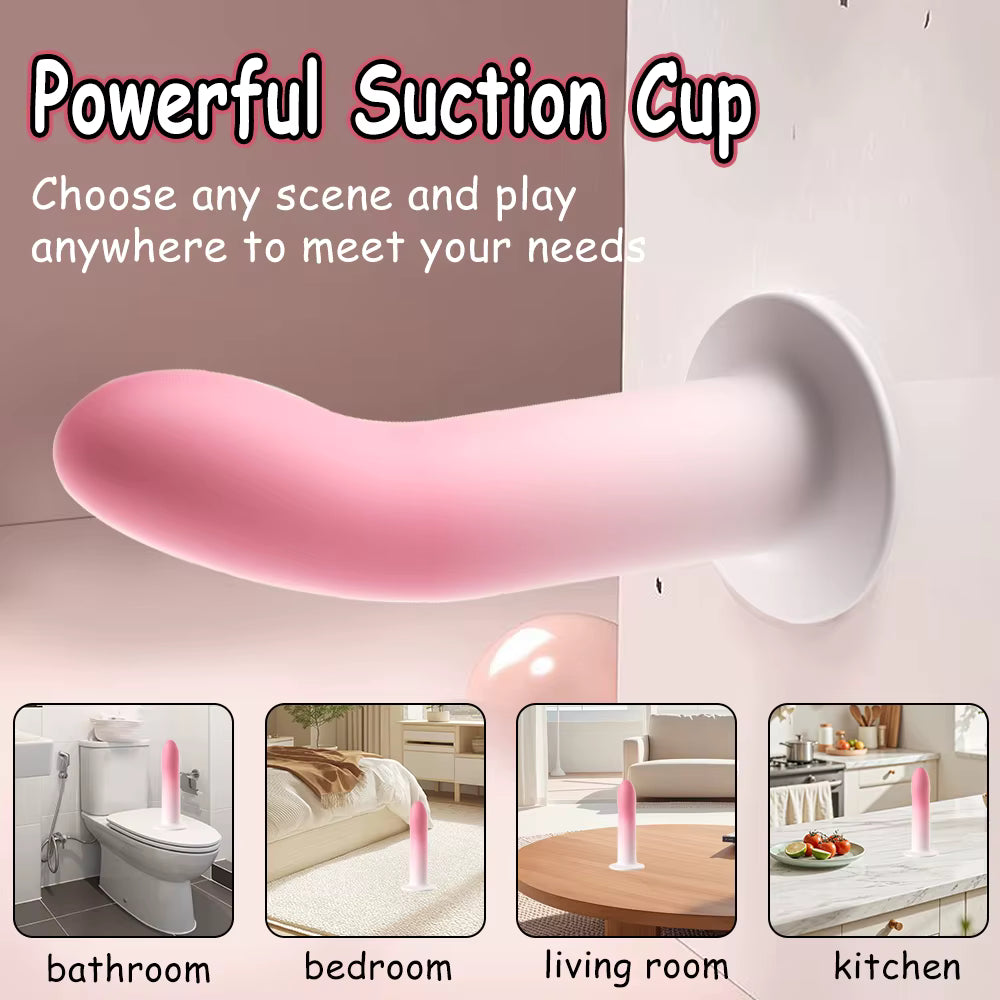 Flexible Silicone Dildo with Suction Cup - Vaginal & Anal Plug Massager