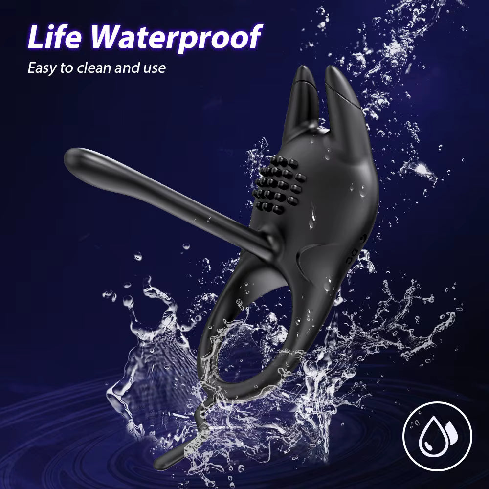 Vibrating Penis Ring for Men - Delay Ejaculation Clitoral Stimulation Toy