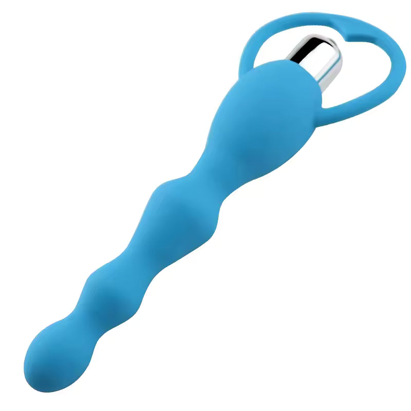 Powerful Anal Beads Vibrator - Soft Silicone Butt Plug for Couples