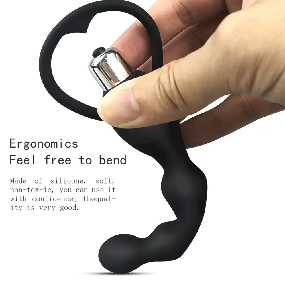 Powerful Anal Beads Vibrator - Soft Silicone Butt Plug for Couples