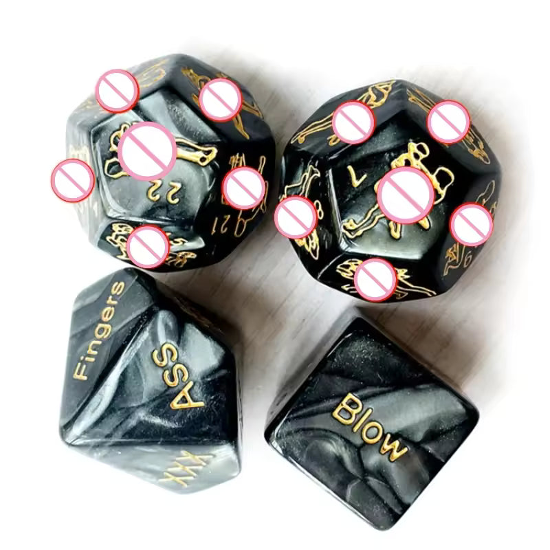 12-Position Adult Dice Game - 4PCS Roleplay & Flirting Bondage Set