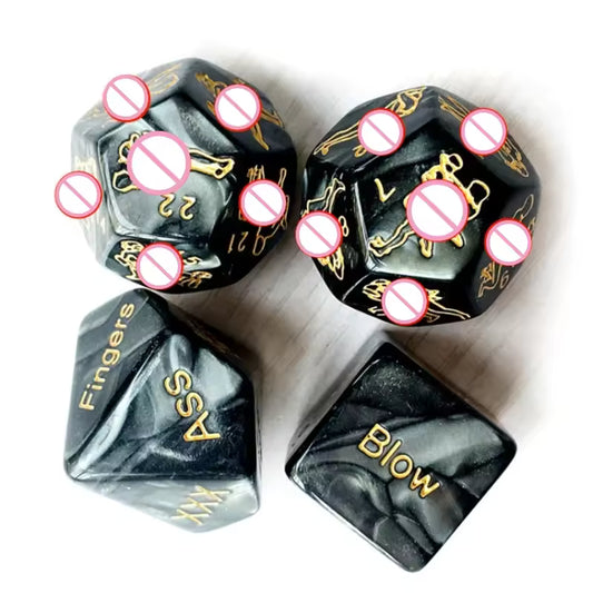 12-Position Adult Dice Game - 4PCS Roleplay & Flirting Bondage Set