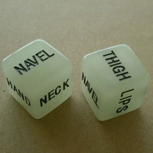 2PCS Fluorescent Sexy Dice - 6-Sided Glow Entertainment Game for Adults