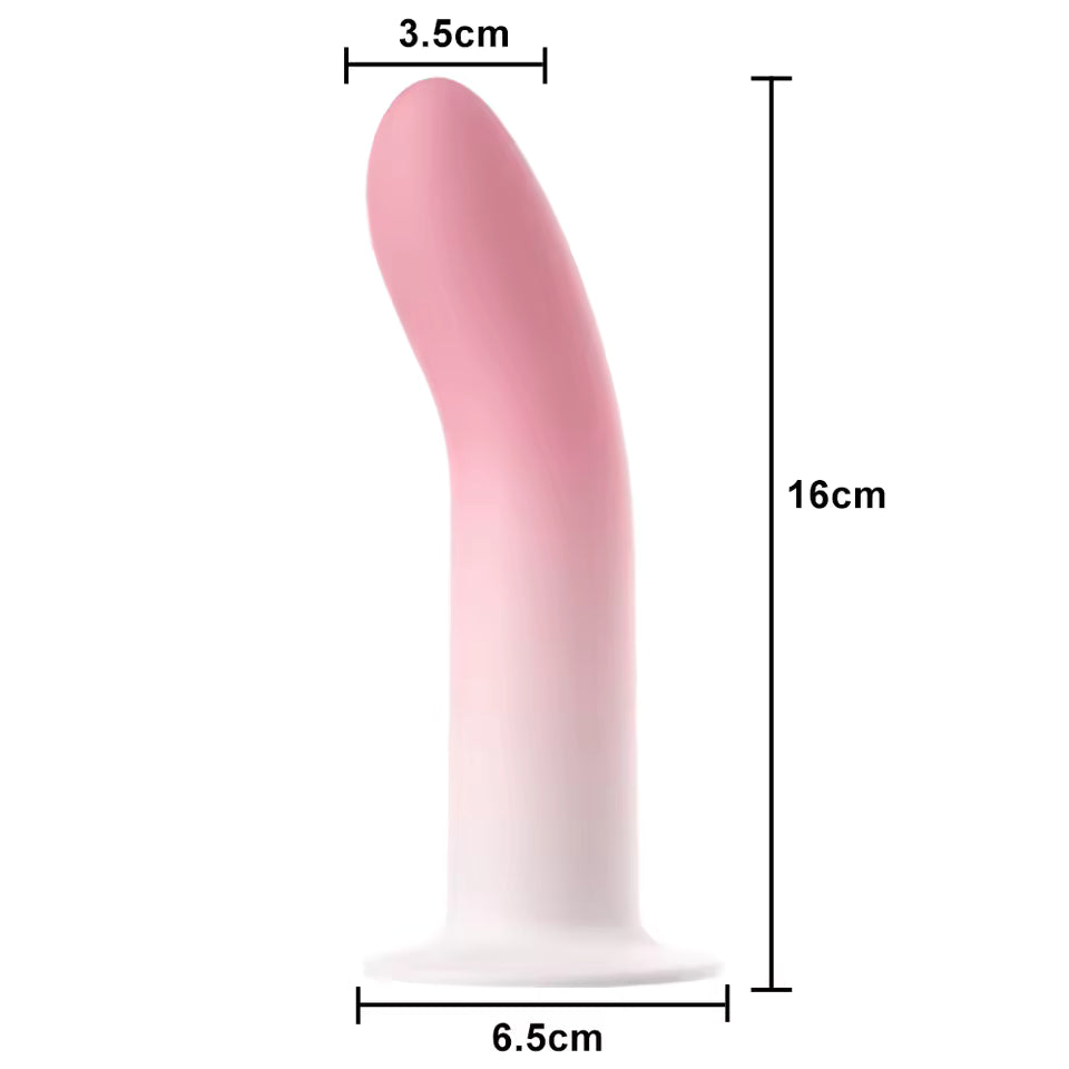Flexible Silicone Dildo with Suction Cup - Vaginal & Anal Plug Massager