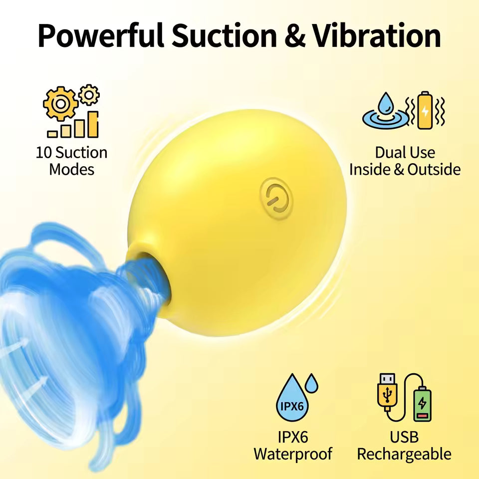 Powerful Sucking Egg Vibrator - Clitorial & Nipple Stimulator