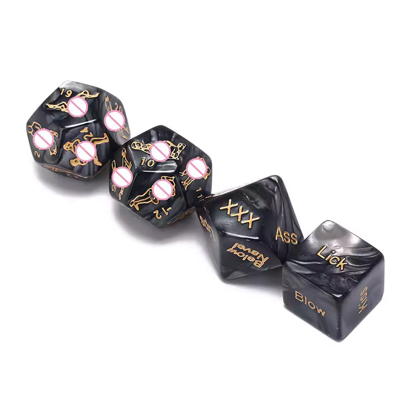 12-Position Adult Dice Game - 4PCS Roleplay & Flirting Bondage Set