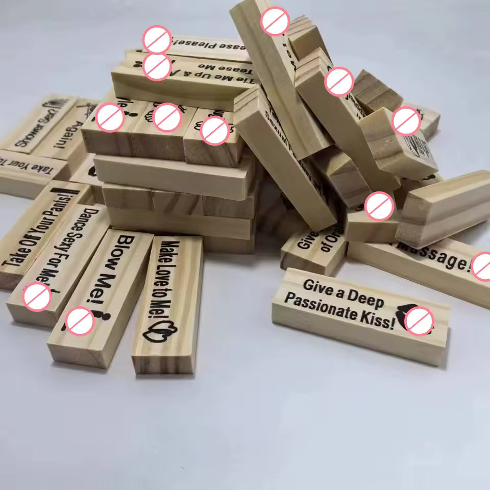 Romantic Stacking Blocks - 48PCS Adult Party Tower Game