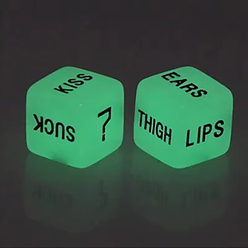 2PCS Fluorescent Sexy Dice - 6-Sided Glow Entertainment Game for Adults