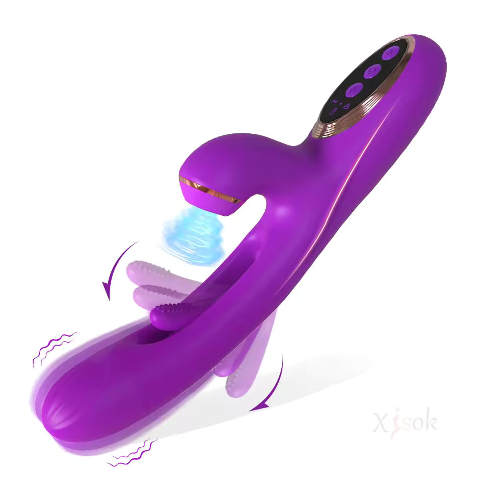 Powerful Sucking Rabbit Vibrator with Flapping G-Spot Dildo