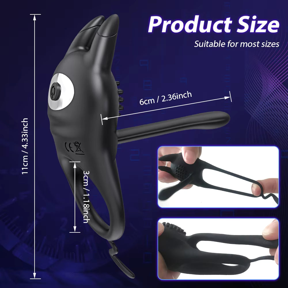 Vibrating Penis Ring for Men - Delay Ejaculation Clitoral Stimulation Toy