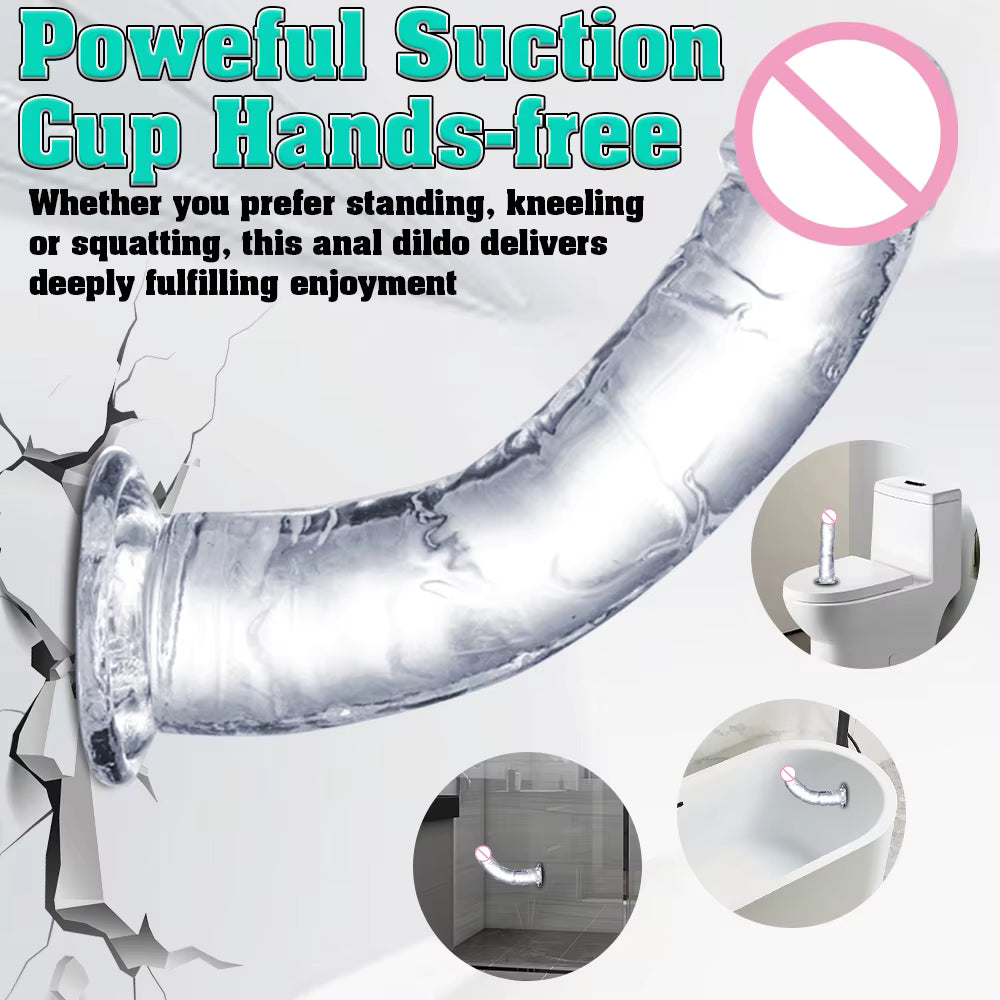 Realistic Transparent Dildo - 6 Sizes Soft Vaginal & Anal Massager