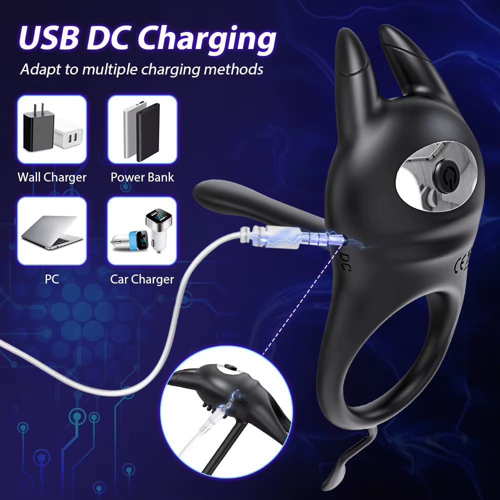 Vibrating Penis Ring for Men - Delay Ejaculation Clitoral Stimulation Toy