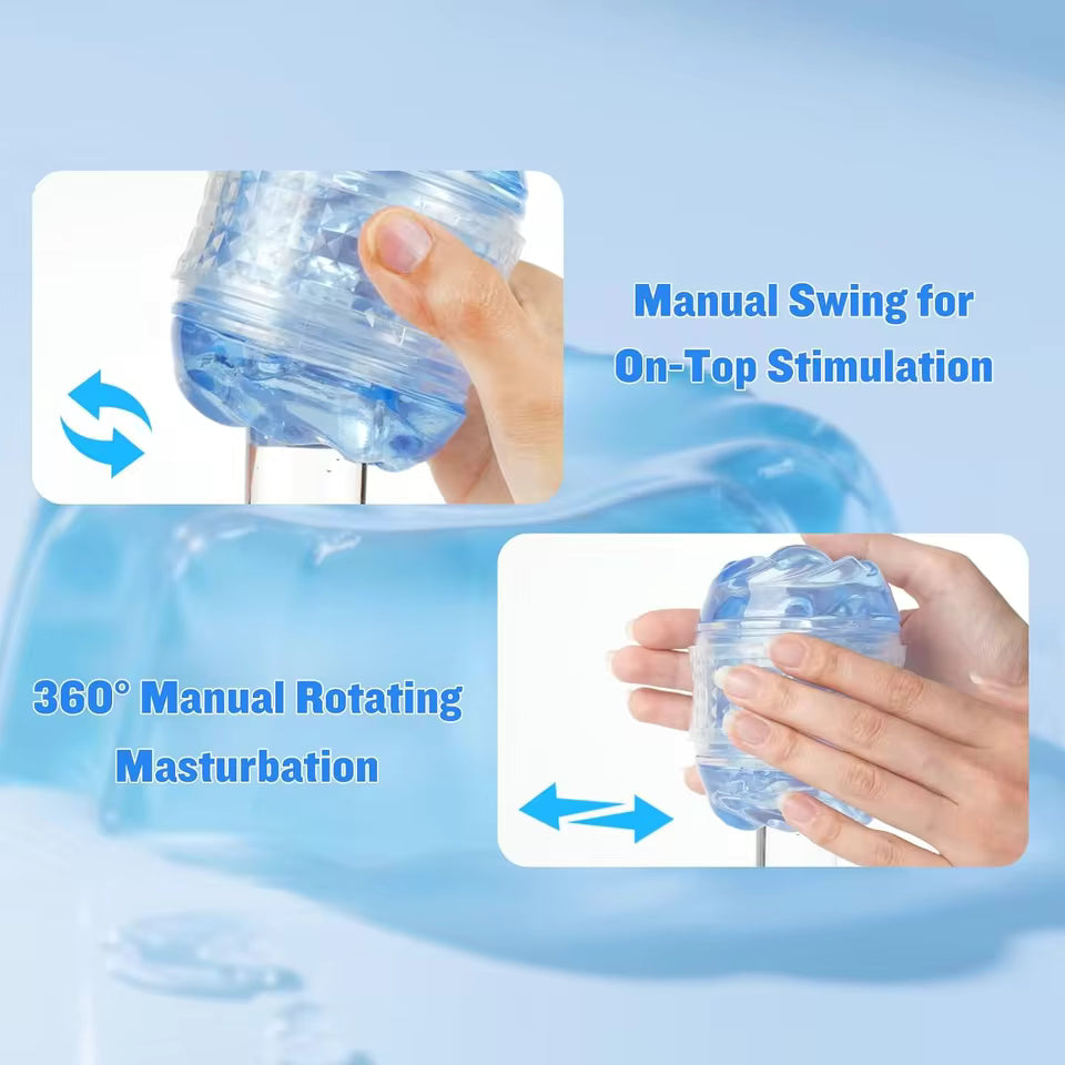 Double-Headed Transparent Masturbator Cup - Realistic Pocket Pussy for Men