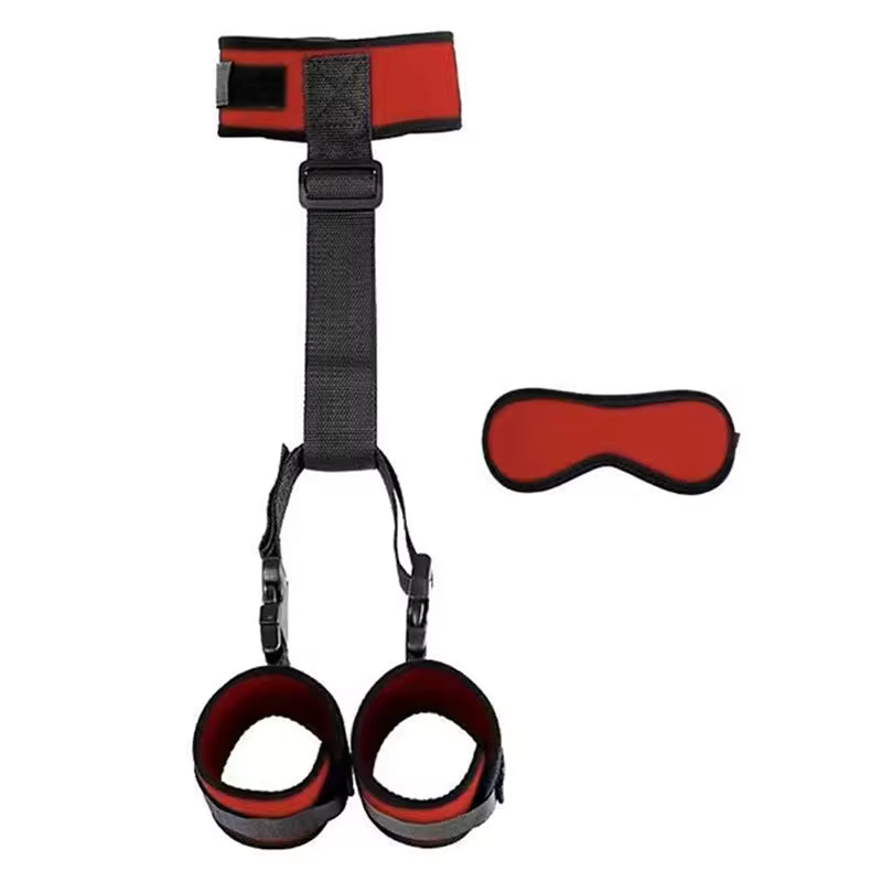 Plush Bondage Collar and Cuffs Set - Behind-the-Back Restraint Straps