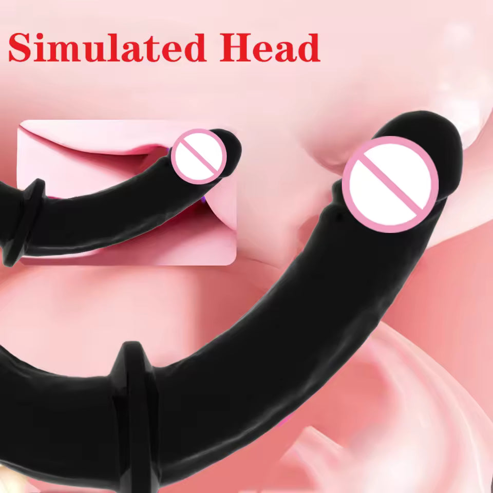 Long Double-Ended Dildo with Adjustable Strap-On Harness