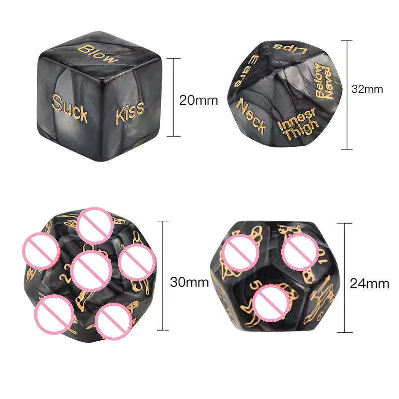 12-Position Adult Dice Game - 4PCS Roleplay & Flirting Bondage Set