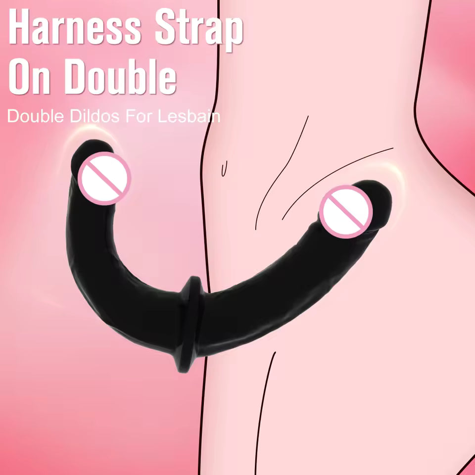 Long Double-Ended Dildo with Adjustable Strap-On Harness