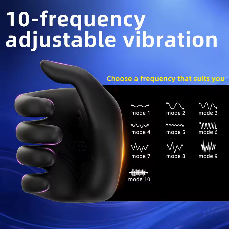 Finger-Shaped Male Masturbator Vibrator - 10-Speed Couples Stimulation Toy