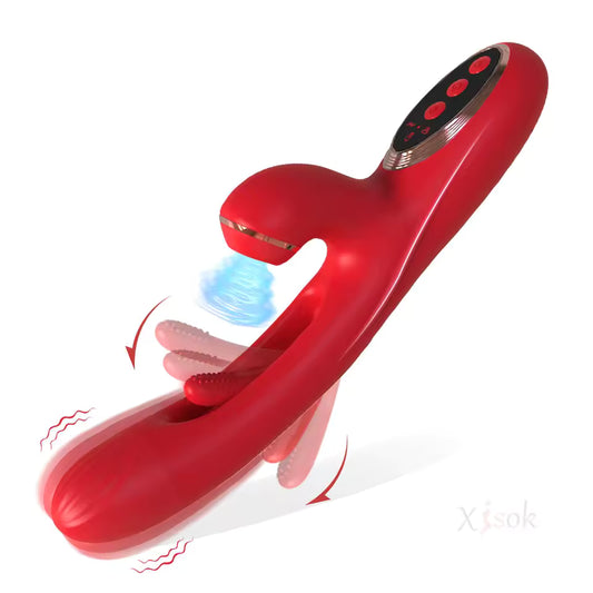 Powerful Sucking Rabbit Vibrator with Flapping G-Spot Dildo